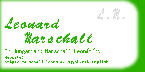 leonard marschall business card